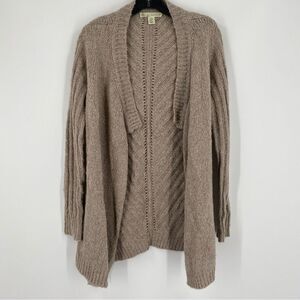 Kaisely Women’s Open Front Wool Blend Knit Cardigan Duster size M Cream